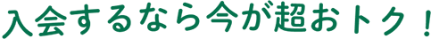 入会するなら今が超おトク!