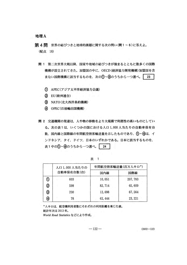 センター試験2019 地理Ａ問題｜解答速報2019｜予備校の東進