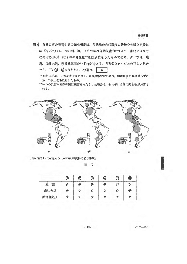 センター試験2020 地理Ｂ問題｜解答速報2020｜予備校の東進