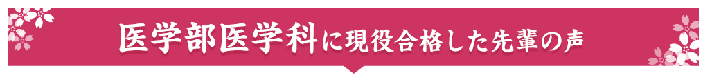 医学部医学科に現役合格した先輩の声