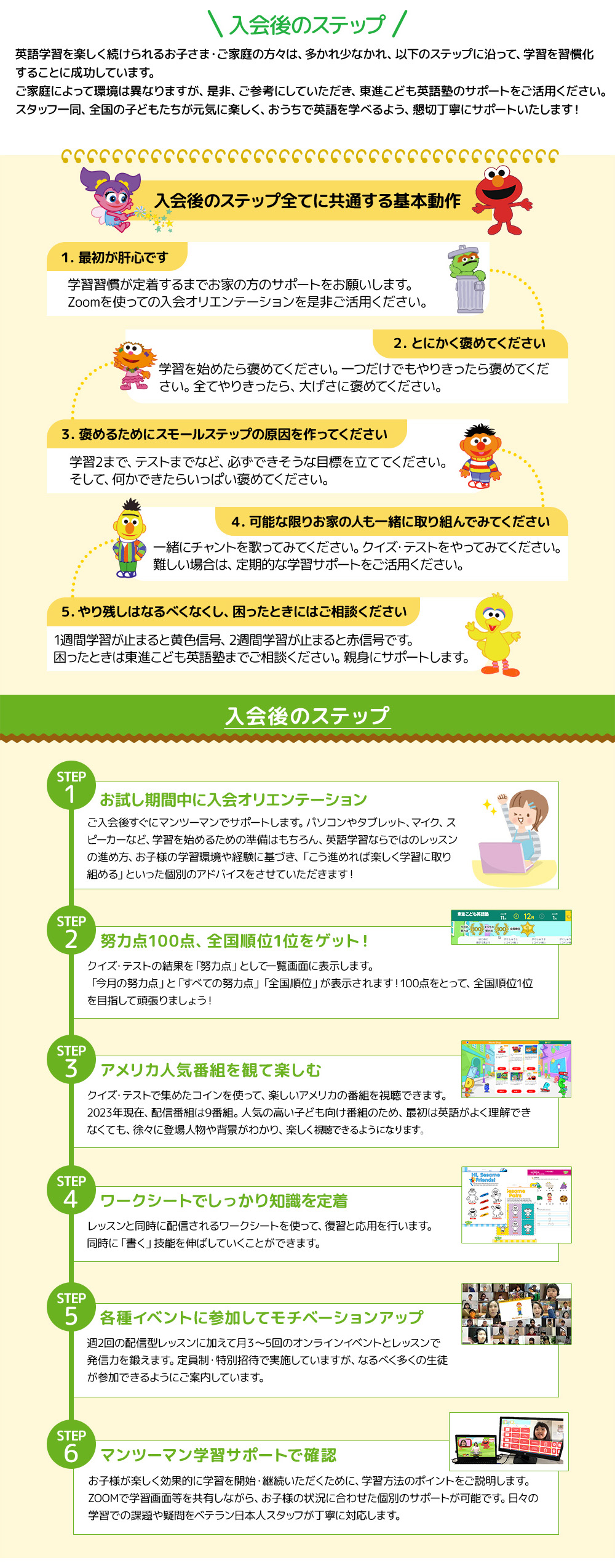 入会後のステップ
