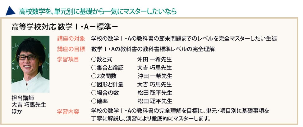 高等学校対応 数学 1・A -標準-