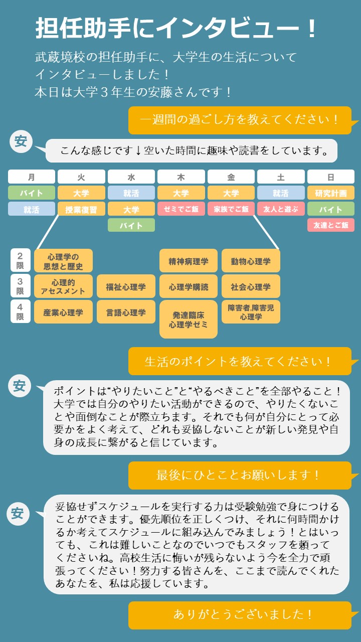 大学生活についてインタビュー