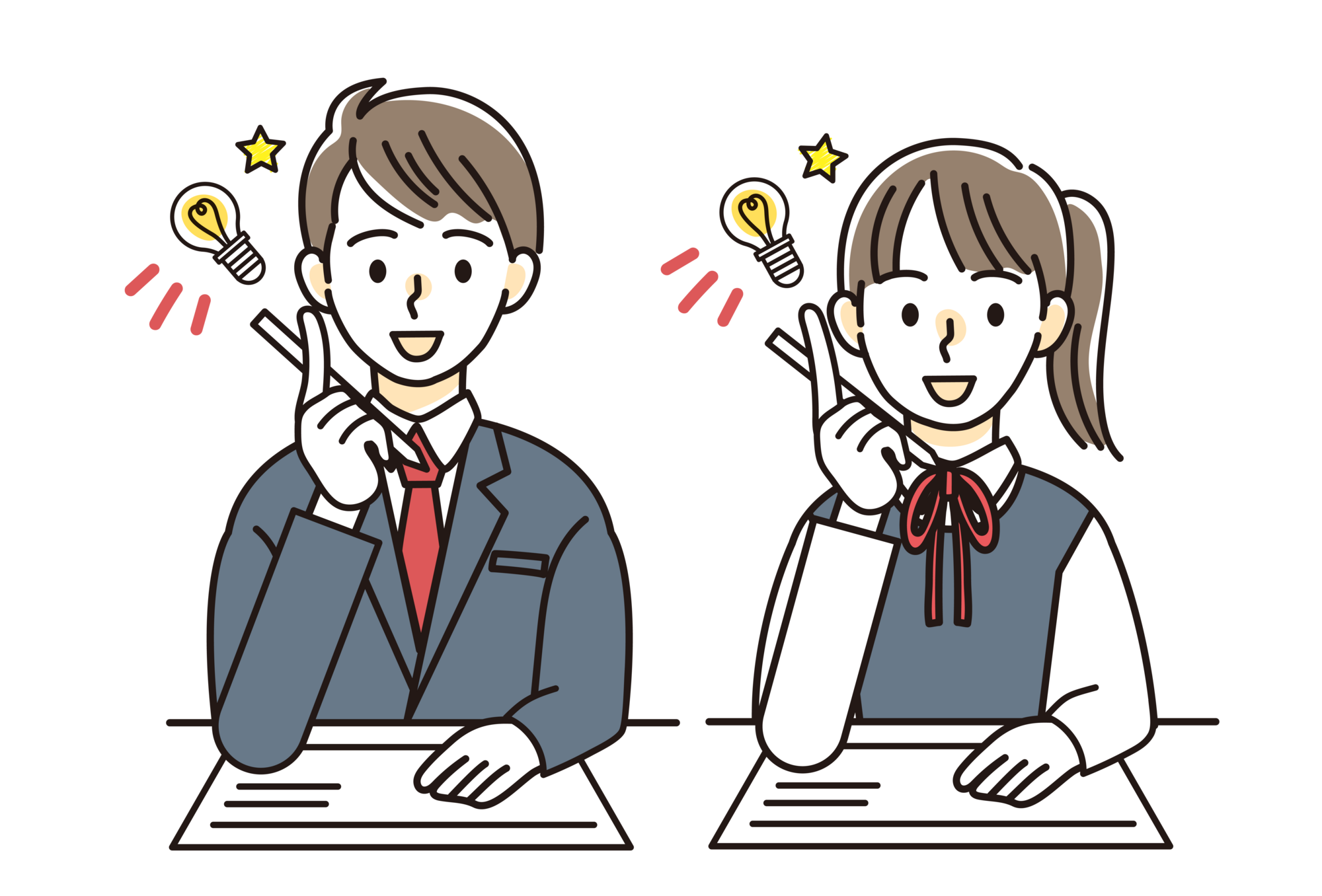 勉強する生徒イラスト