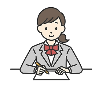 勉強している女の子のイラスト